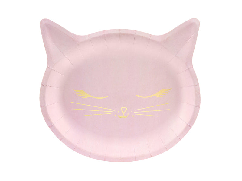 Pink cat plates - A Little Confetti