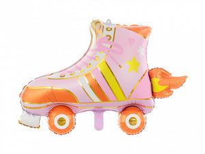 Roller skate balloon with orange and yellow designs and flames, sold at ALittleConfetti. By PartyDeco