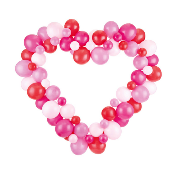 Pink & Red Heart Shaped Balloon Backdrop Kit