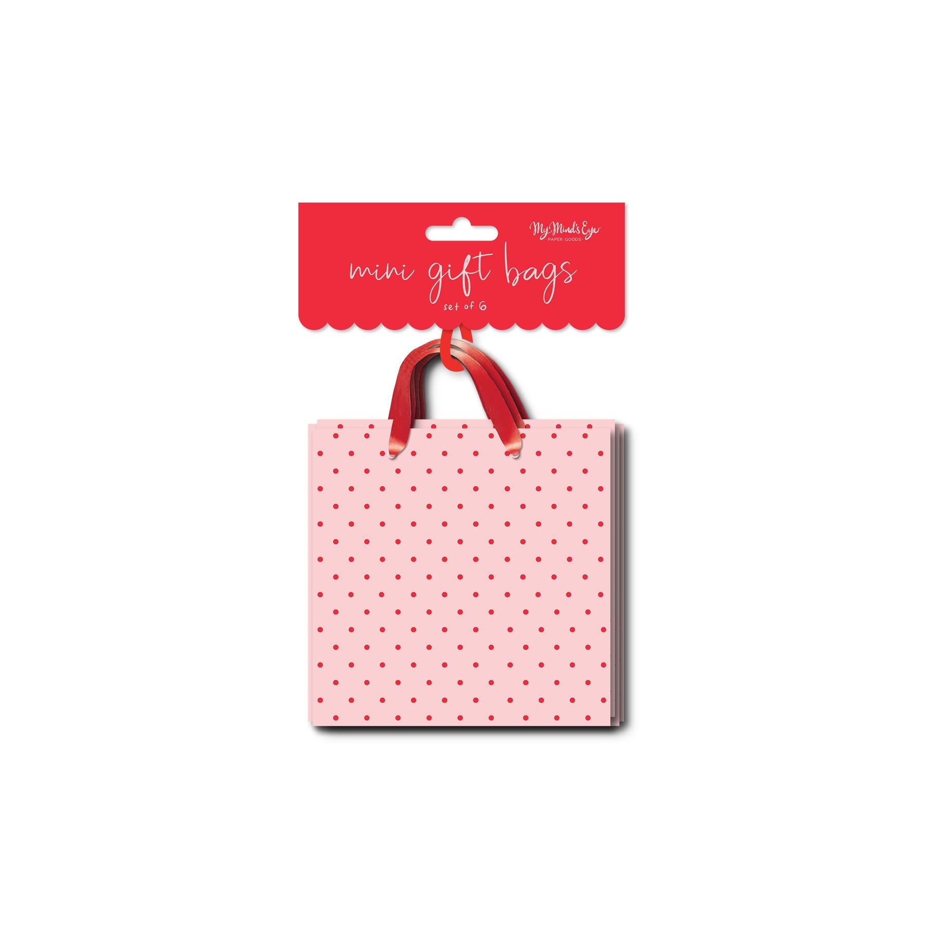 Pink with Red Dots Mini Gift Bags