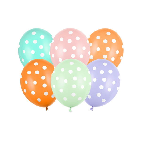 Polka Dot Latex Balloons - 6 pack