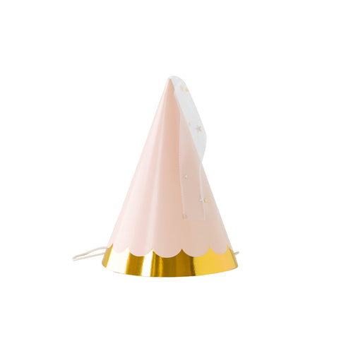 Princess party hats with gold scallop detailing sold at ALittleConfetti, by My Minds Eye
