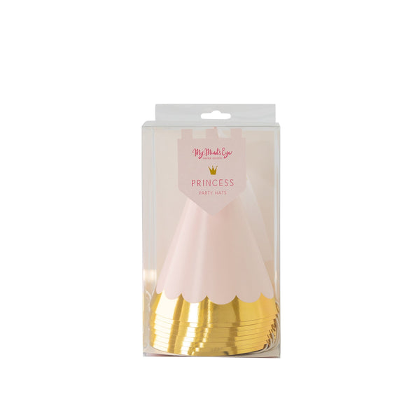 Princess party hats with gold scallop detailing sold at ALittleConfetti, by My Minds Eye