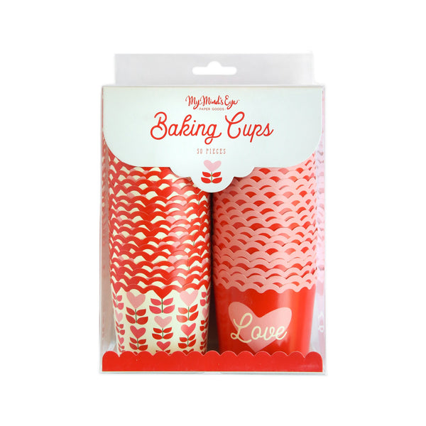 Red & Pink Floral Love Food Cups