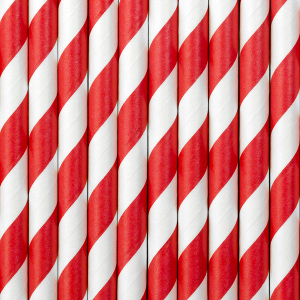 Red and white striped paper straws available at A Little Confetti