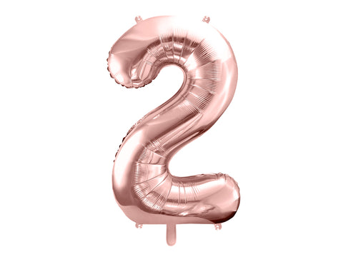34 inch jumbo rose gold number 2 foil balloon available at A Little Confetti