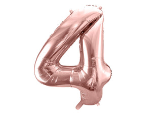 34 inch jumbo rose gold number 4 foil balloon available at A Little Confetti