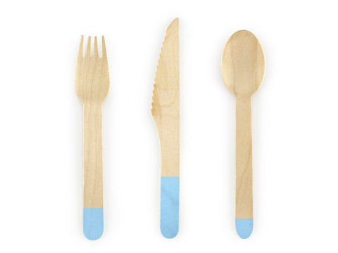 Blue Wooden Cutlery
