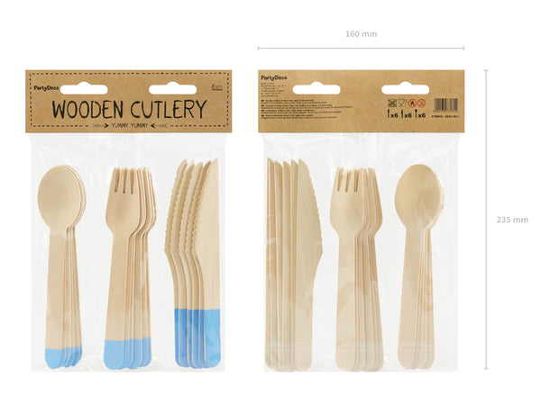 Blue Wooden Cutlery - A Little Confetti