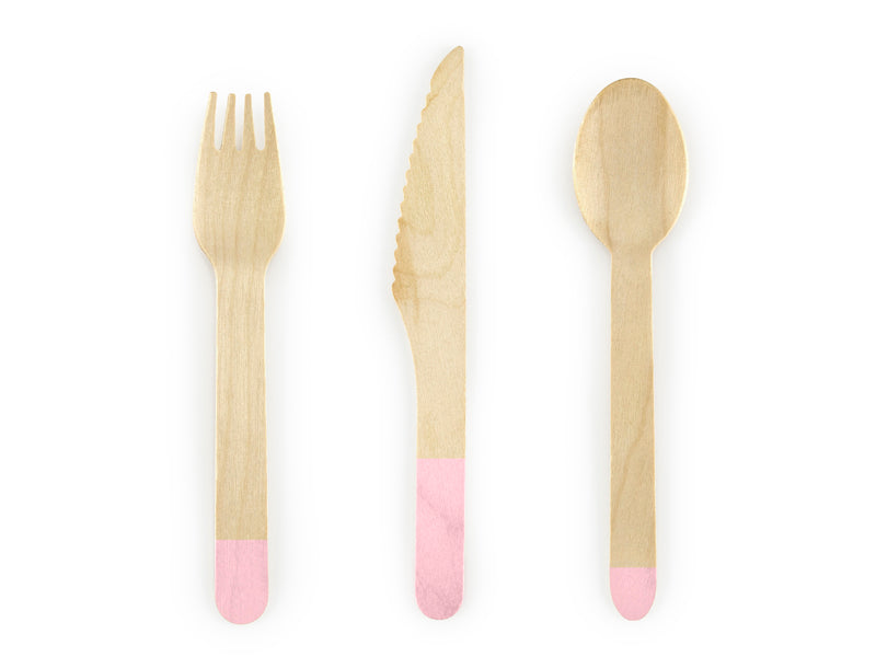 Pink Wooden Cutlery