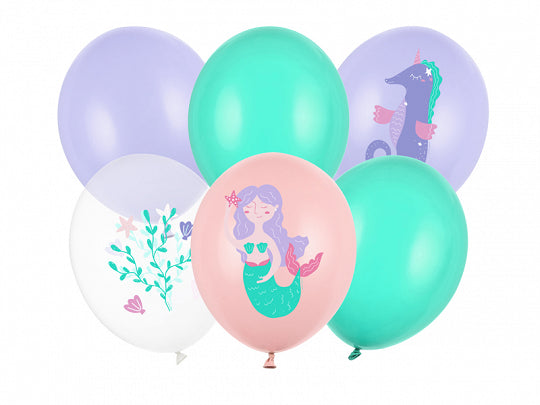 sea world balloons in purple, teal, clear and pink. sold at ALittleConfetti, by PartyDeco.
