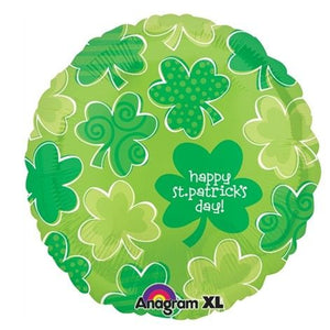 Happy St. Patrick's Day Shamrocks Mylar Balloon