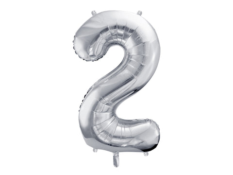 34 inch jumbo silver number 2 foil balloon available at A Little Confetti