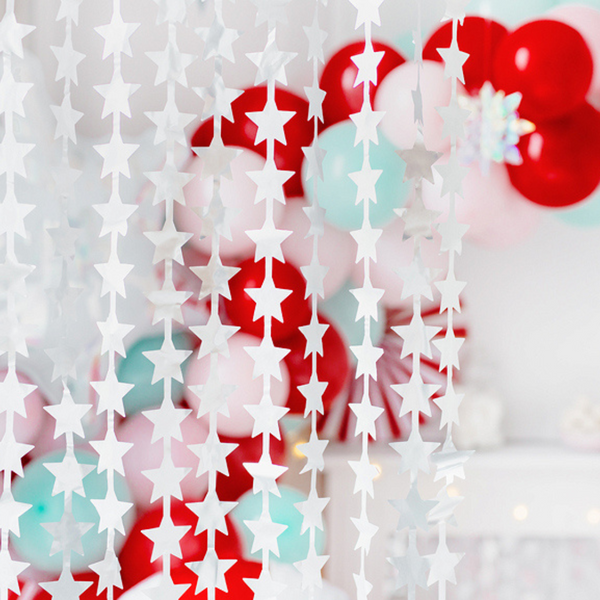 Silver Stars Party Curtain