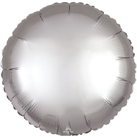 Silver Circle Satin Luxe Balloon - A Little Confetti