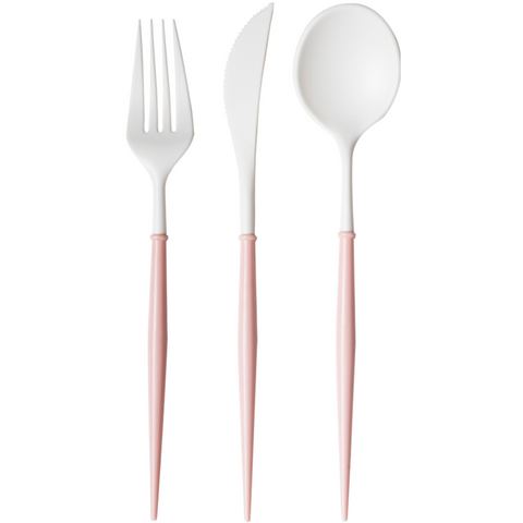 Reusable  Bella Premium Blush Cutlery  Perfect for parties and you can use again. A Little Confetti