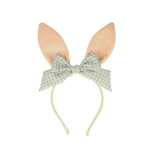 Velvet Bunny Ears Headband with Bow