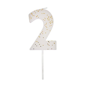 Number 2 Glitter Candle - A Little Confetti