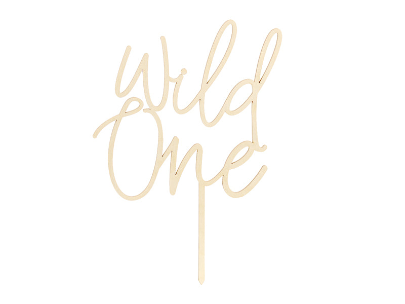 Wild One Wooden topper for cake available at A Little Confetti