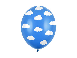 Cornflower Blue White Clouds Balloons