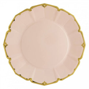 Blush dinner plates with gold trim - A Little Confetti
