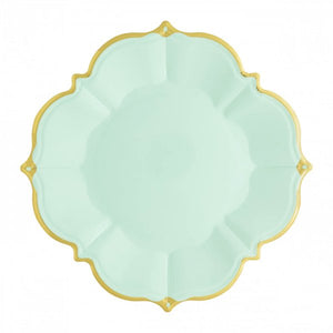 Mint Plates With Gold Tips And Trim - A Little Confetti