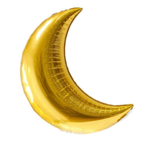 34'' Gold Crescent Moon Foil Balloon - A Little Confetti