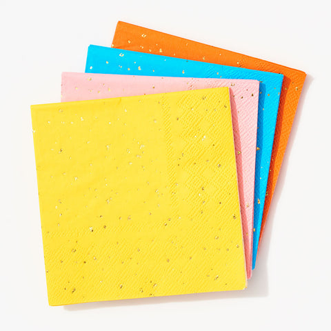 multicoloured napkins with gold fletch, A Little Confetti