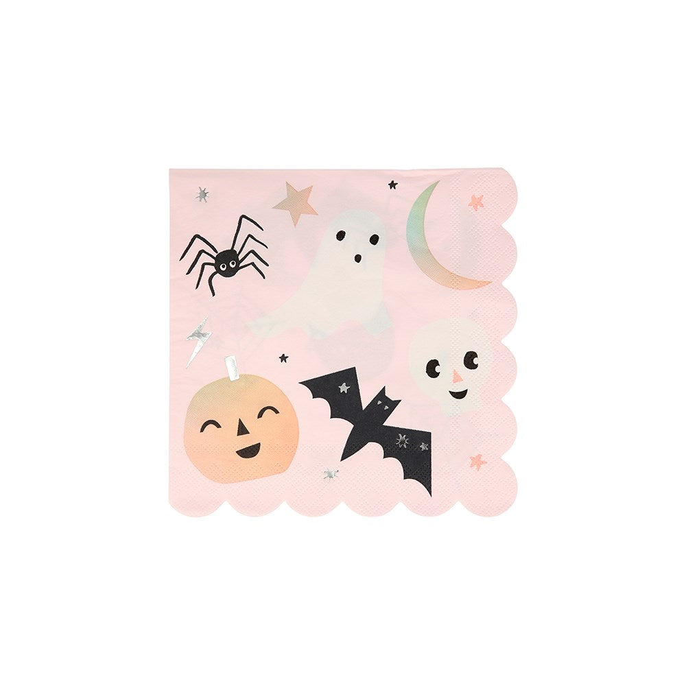 pastel pink napkins with halloween designs, A Little Confetti